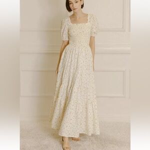 Storia Floral Cream Maxi Dress
